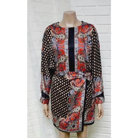 Zara Printed Wrap Effect Mini Dress - Picture 1 of 5